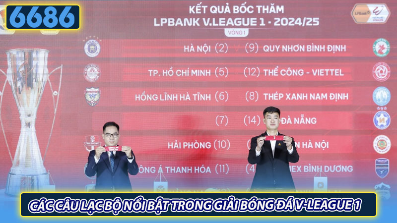 Các câu lạc bộ nổi bật trong giải bóng đá V-League 1